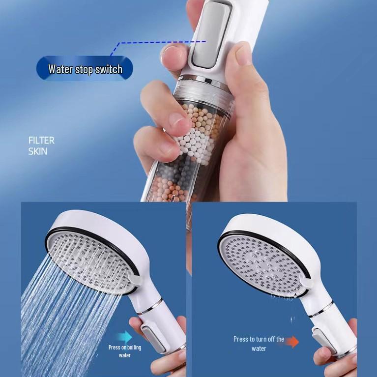 Five-Speed Large Panel Handheld Shower Head with Hose