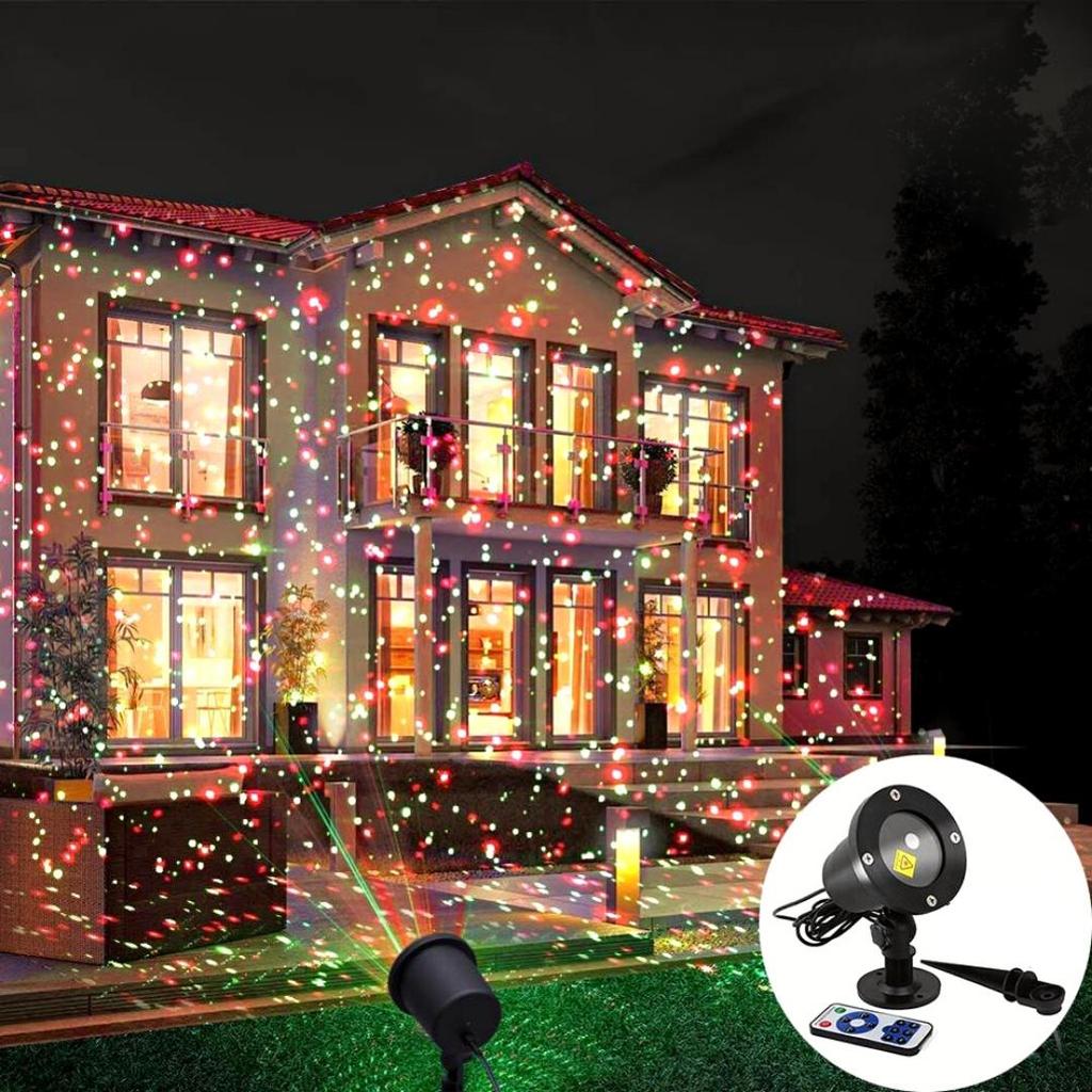 Christmas Projectors Lights, Outdoor Waterproof Decorative Projection Lamp with Remote Control Timer Function for Xmas Holiday Party Garden Patio