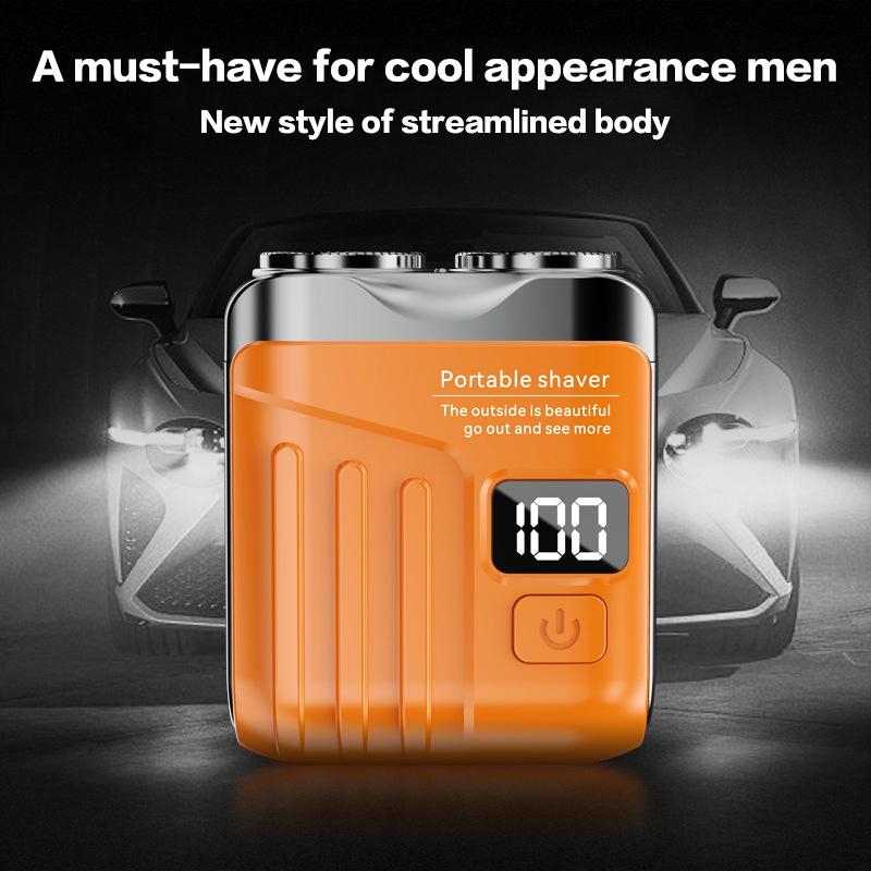 Home Travel Electric Smart Shaver Household Shaver Digital Display Portable Mini Dual Blade Rechargeable Shaver Men Gifts