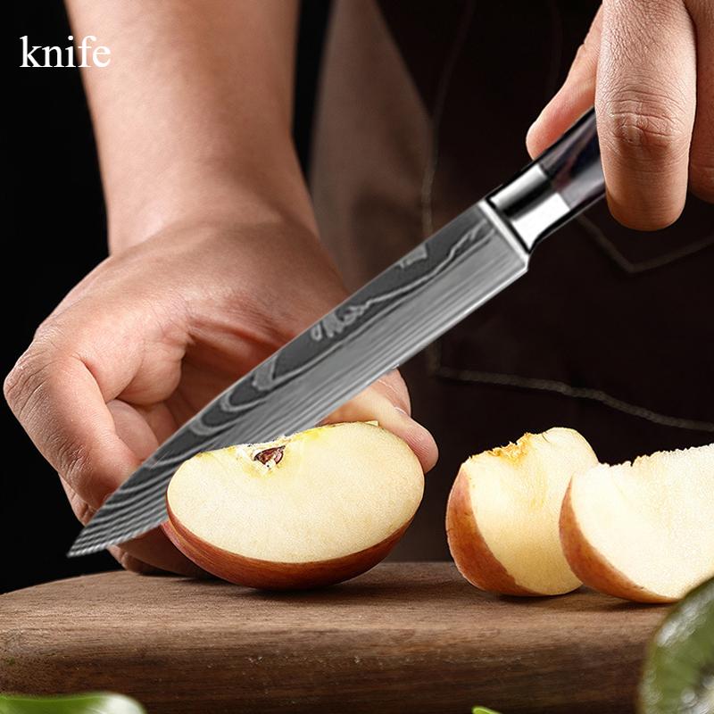 Cuchillo de chef Cuchillo para frutas Cuchillo de corte de acero inoxidable Cuchillo multiusos afilado Cuchillo deshuesador pequeño y práctico de usar