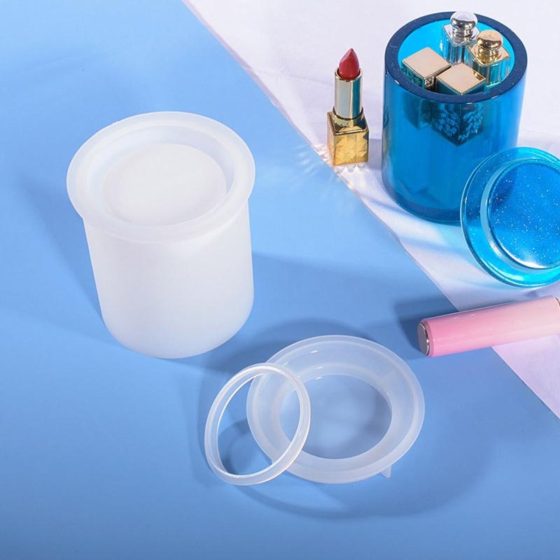 Resin Casting Mold Silicone Cosmetic Cup Jewelry Box Decoration Storage Epoxy Mold for Handmade Crafts Home Decoration