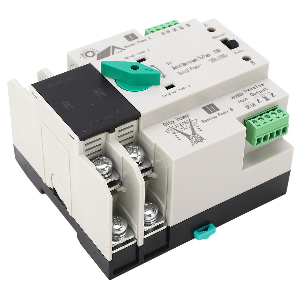 Dual Power Automatic Transfer Switch 2P Millisecond Fast Switching Timing Controller AC230V 5060Hz