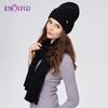SOMALER Winter Beanie Hat Scarf Set For Women Warm Wool Knit Beanie With Sequins Long Soft Scarf Neck Warmer 2 In 1 Gift Set
