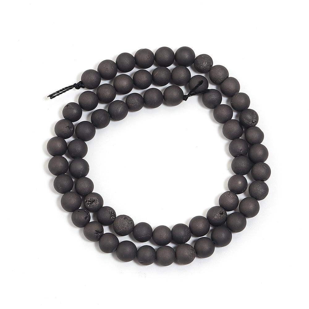 1 нить 6/8/10 мм Натуральные Черные Агатовые Бусины Друзы Круглые Рассыпные Бусины Для Изготовления Украшений Браслетов Ожерелий Аксессуары