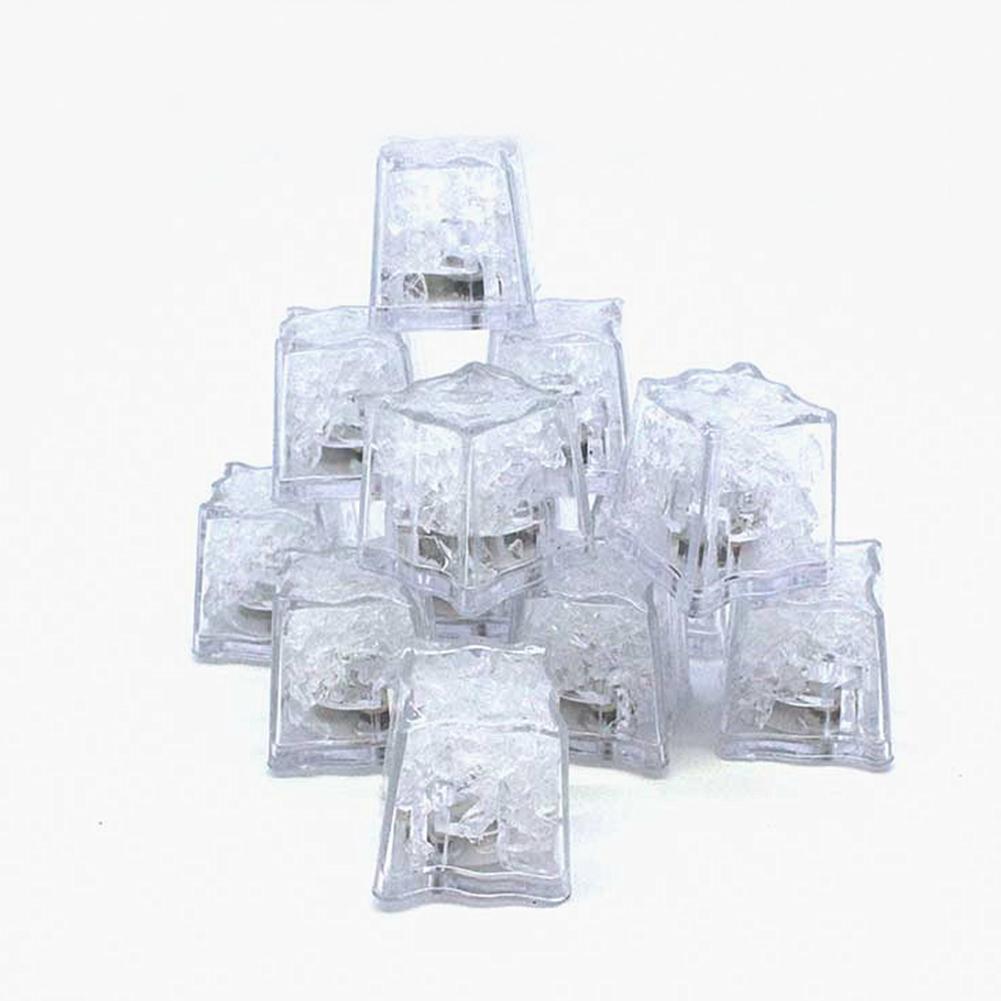 LED Ice Cubes Shape Glowing in Water Light Party Ball Luminous Flash Light Wedding Festival Bar Wine Glass Decoration 12PCS
