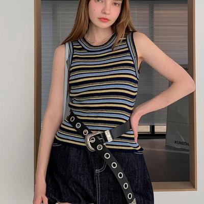 VASCARA Ösengürtel Chrom Schwarz - VBELT_001