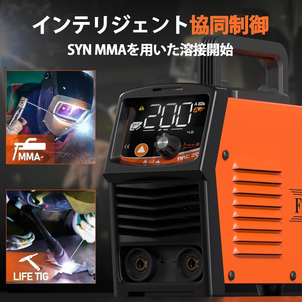 FEIFANKE ARC200 Arc and Lift TIG Large LED Hot IGBT Portable Welder for Home Rated Japanese Instruction Manual Included Welder, 100V/200V Compatible,