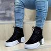 New Women Boots Ladies Chunky Heel Platform Round Toe Shoes Suede Woman Ankle Boots Jeans Casual High-top Sneakers Women's Shoes