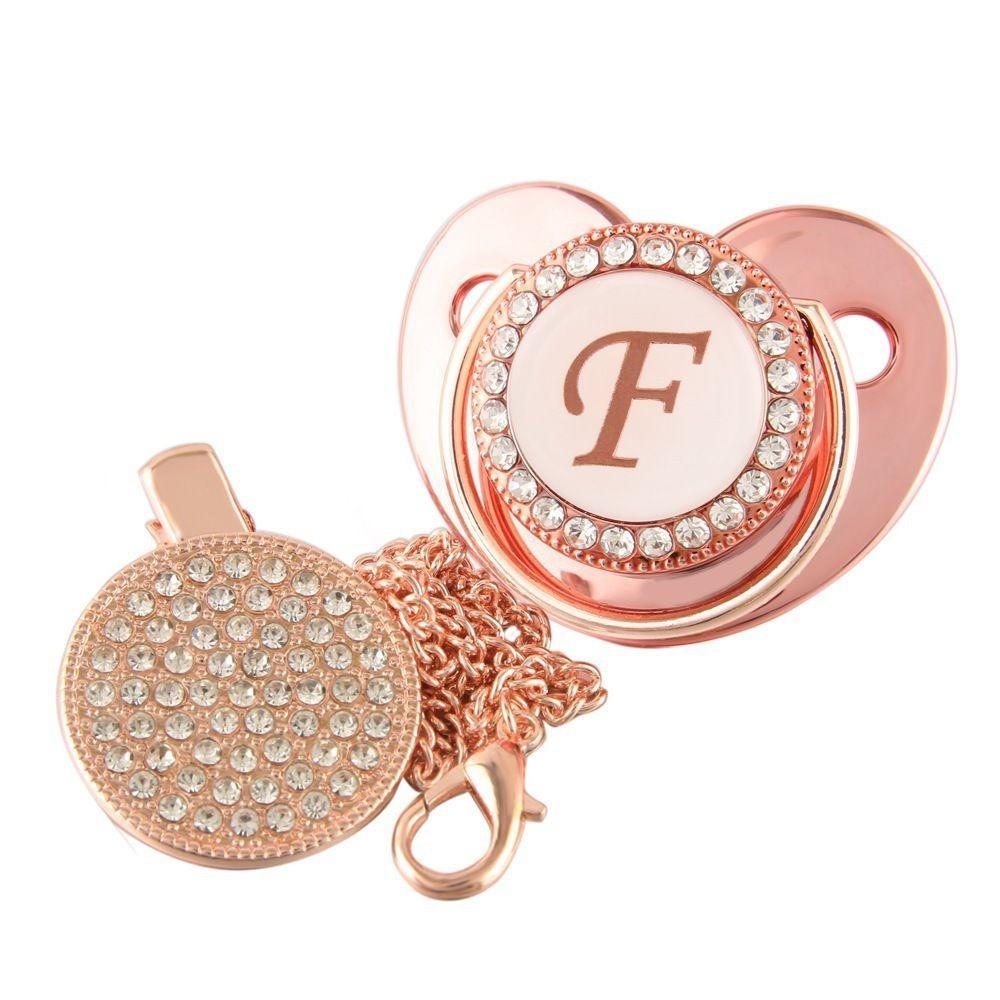 Stunning Crystal Rhinestone Baby Soothers And Pacifier Clips Bpa-free Silicone