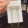 925 Sterling Silver Full Diamond Tassel Earrings – High-End European & American Style, Super Shiny, Luxurious Ear Jewelry for Women.