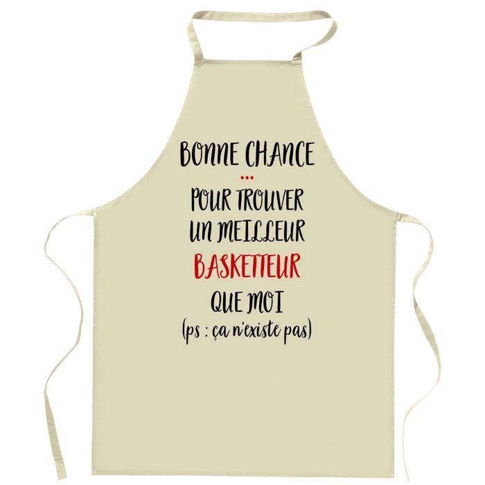 Tablier de cuisine - Basketteur (Planetee) - Impression France - Coton résistant - Liens ajustables