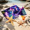 Custom Name Personalized KPop Demon Hunters Print Beach Towel, for Trip Camping Beach Party Home Decor, Birthday Gift for Family & Friends