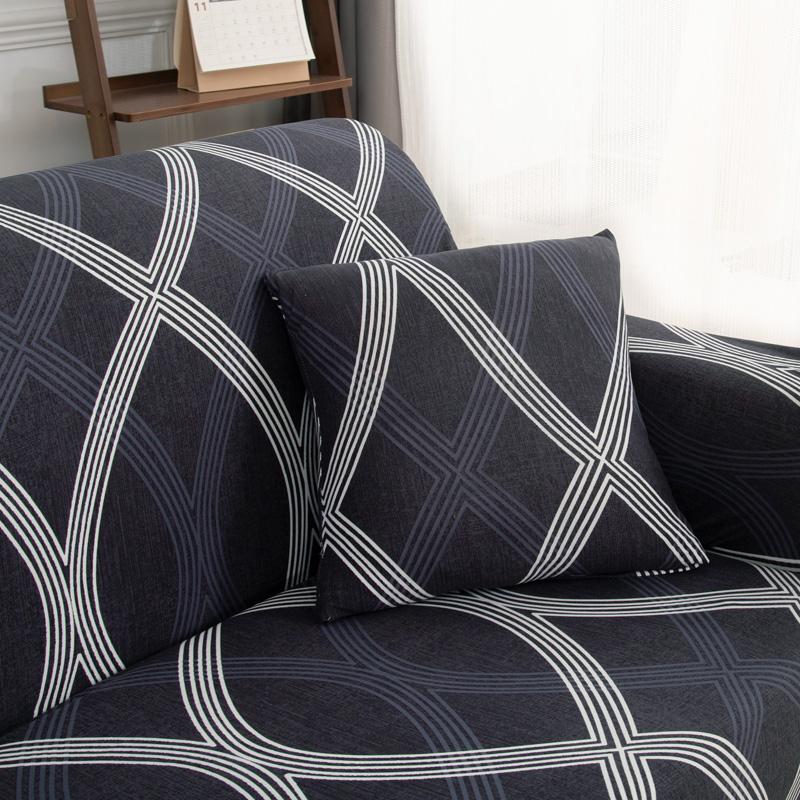 Trykk Elastiske Trekktrekk Stretch Sofatrekk for Stue Hjørnesofatrekk Seksjonslenestoltrekk 1/2/3/4 seter