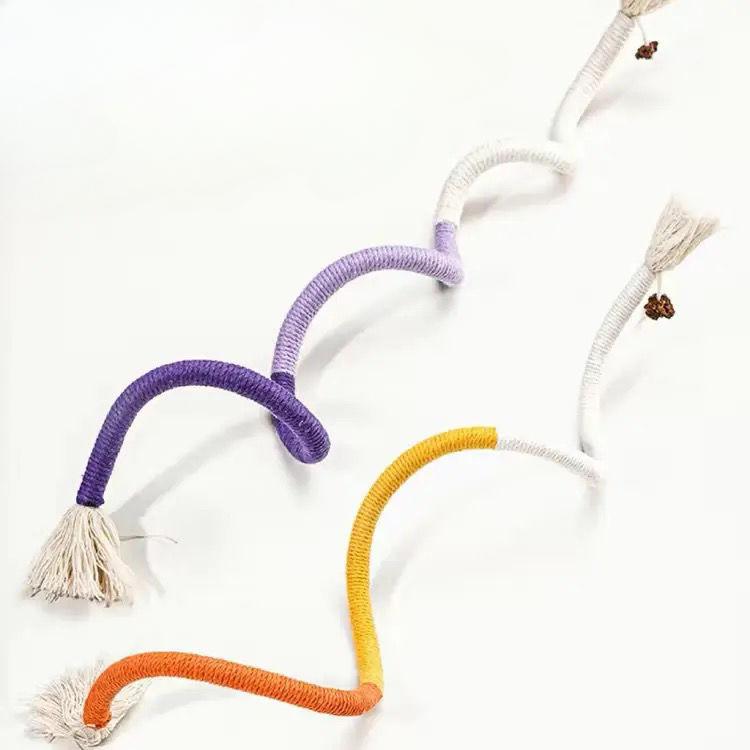 Cat Bite Rope Toy Cat Teeth Grinding Rope Durable Cat Oral Cleaning Toy Interactive Cotton Rope Bite-resistant Chewing Toy