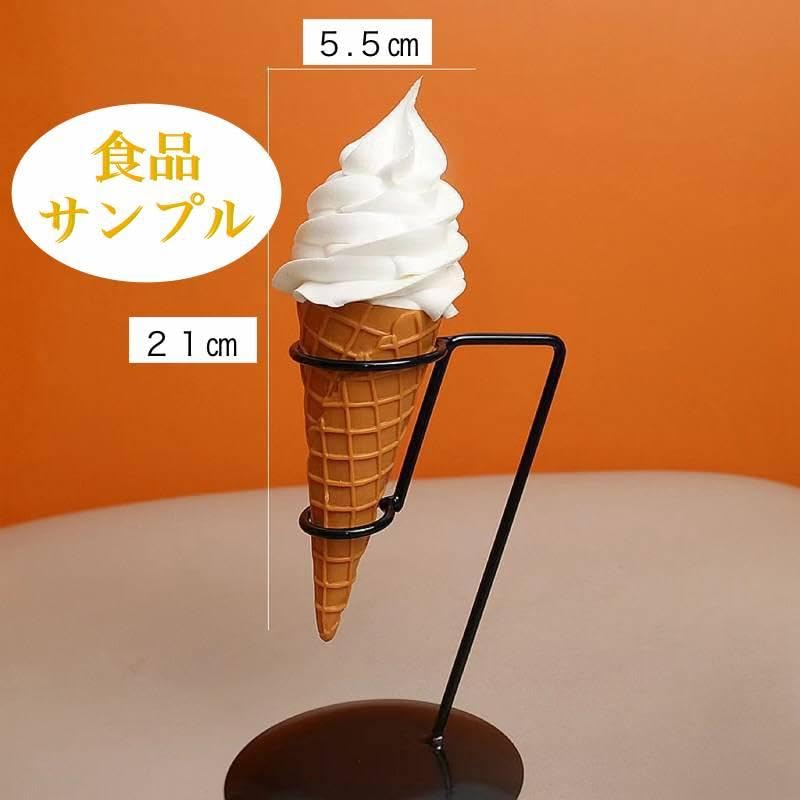 Realistic Food Sample Life-Size Soft Serve Ice Cream Waffle Cone Base Store Restaurant Cafe Replica