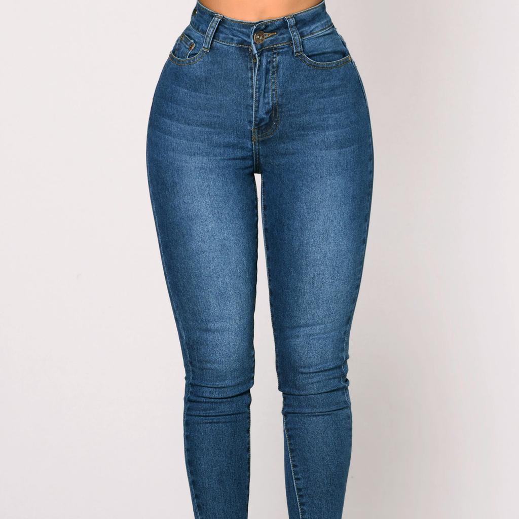 High Waisted Stretch Butt Lifting Skinny JeansSuper High Waist Elastic Hip Lifting Denim Leg Pants Women's Trousers