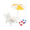 Miniature Doll Pool Set with Swim Ring, Coconut Tree, Sun Umbrella, and Beach Chair - Children's Toy Accessories