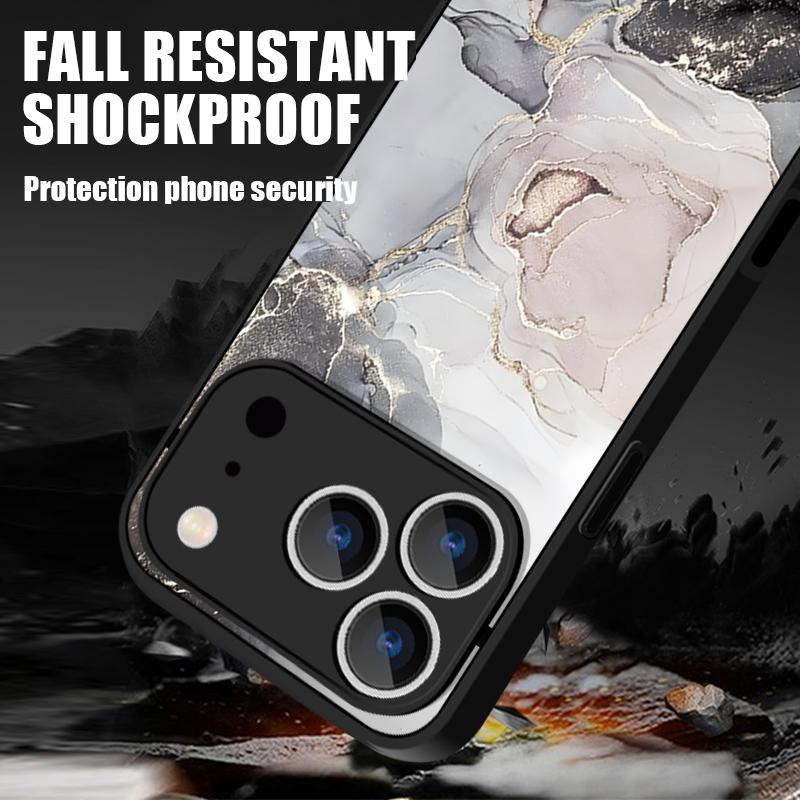 Thin Ring Magnetic For Magsafe Case For iPhone 17 Pro Max Case iPhone 16 15 14 13 Pro Max 17E Purple Marble Pattern Hybrid TPU+PC Matte Cover