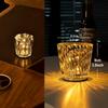 Crystal Table Lamp, Diamond Table Light, Bedside, USB Rechargeable, 3 Bright Colors, Room Night Light, Bedroom Ambient Lighting, Cordless Decorative T