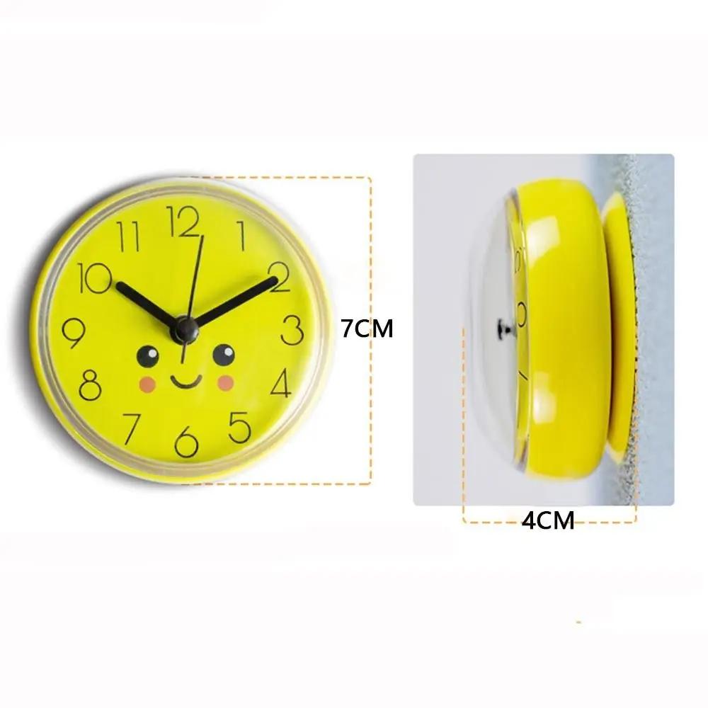 Mini Sucker Wall Clock Bathroom Anti-Fog Waterproof 7cm Kitchen Toilet Small Quartz Table Clock