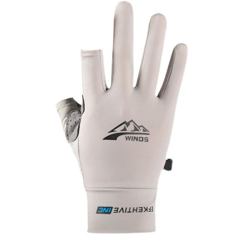 Unisex Sun Protection Ice Silk Gloves - Non-Slip, Breathable, Touchscreen-Friendly for Driving, Cycling, Fishing.