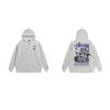 Mens Hooded Zip-Up Fleece-Lined Sweatshirt With Letter Print Casual Oversized Pullover Winter Jacket