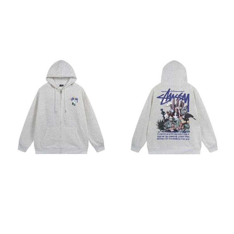 Mens Hooded Zip-Up Fleece-Lined Sweatshirt With Letter Print Casual Oversized Pullover Winter Jacket