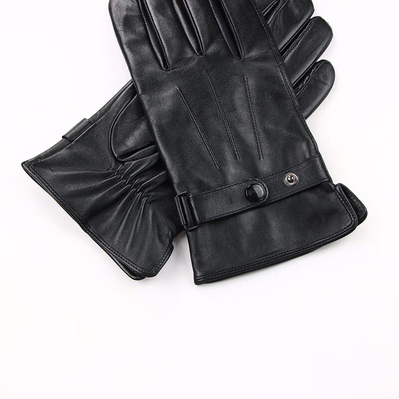 Hengyuanxiang Men's Winter Genuine Leather Gloves