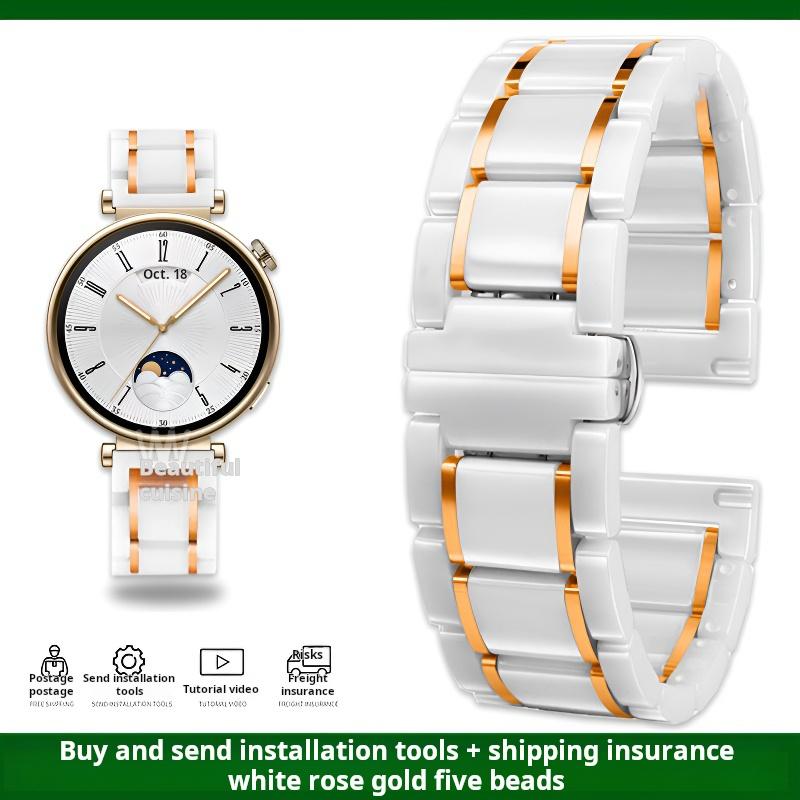 Bracelet Rapide Céramique Métal pour Huawei Watch GT5 Pro 46mm GT 5 4 3 2 Samsung Galaxy 6 5 Pro 3 20mm 22mm Bracelet de Montre en Acier Inoxydable