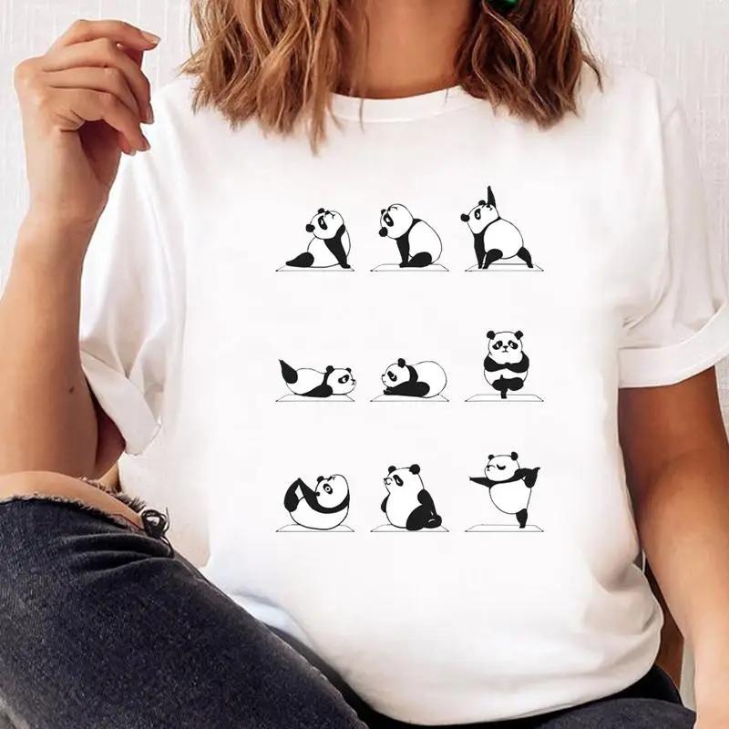 Women Print T Shirt Panda New Love Trend Graphic Tshirt Tee FeUnisex Cartoon Fall Autumn Top Ladies Fashion Clothing