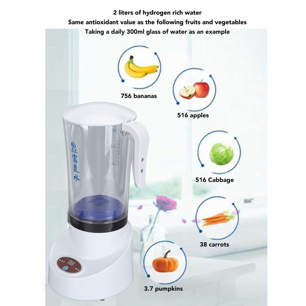 Cană de Apă cu Hidrogen 2L 600 la 1000ppb Anti-Alunecare Electroliză Generator Apă Bogată în Hidrogen Fierbător cu Mâner pentru Acasă Stecher SUA