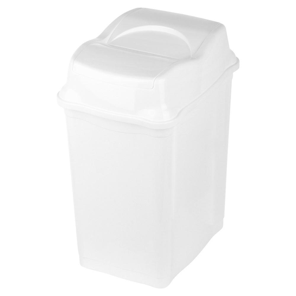 Plastic waste bin, white, 28 l
