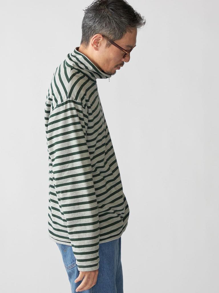 Ships Men's Reversible Striped Fleece Half-Zip Pullover Sweatshirt, Size 112040418, Charcoal Gray, Size L