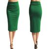 Solid Color Pencil Skirt with Hip Wrap Solid Color Sheath Pencil One-Step Skirt