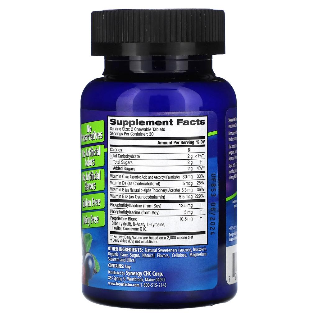 Focus Factor, Focus Factor, children's, Berry Blast, chewable 60 tablets