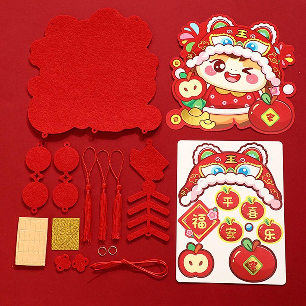 Non Woven Lucky Character Pendants Traditional with Tassels New Year Wall Pendants Handmade 2026 Horse Year Decoration