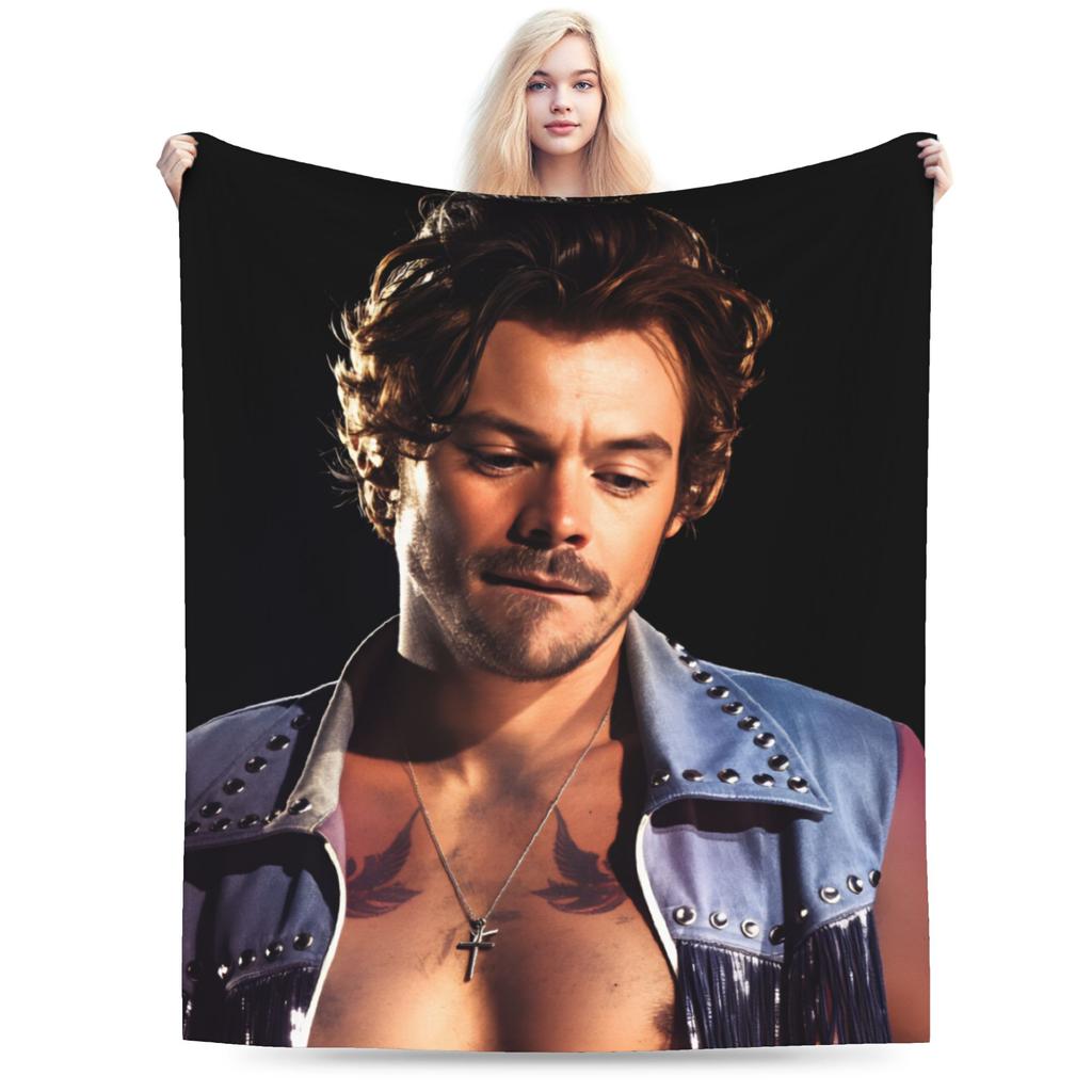H-Harry Styles Warm Soft Blanket Girls Boys Plush Throw Blanket Graphic Living Room Flannel Bedspread Sofa Bed Cover
