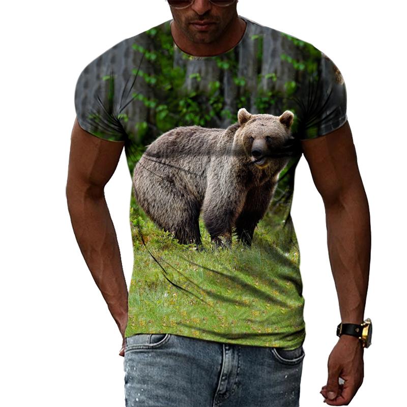 Funny Animal Bear 3D Printed Men T-shirt Summer Fashion Personality Casual O-neck Streetwear Hip Hop harajuku graphic t shirts