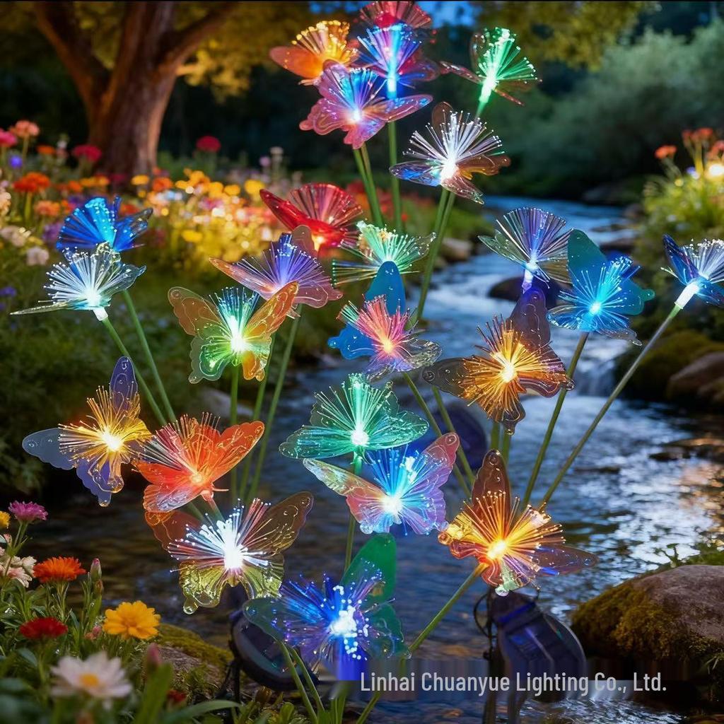 Solar Butterfly Fiber Optic Light - Waterproof Outdoor Garden Decoration