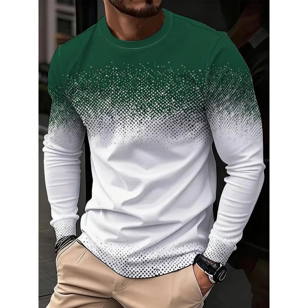Casual Comfortable Simple Men's Long Sleeves Breathable Daily Versatile Pullovers Long Sleeves Men’s