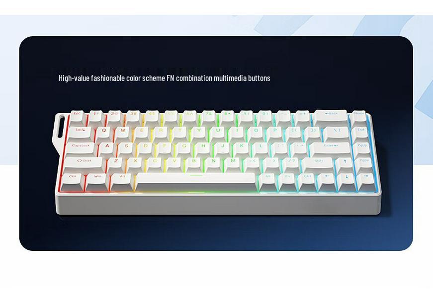 K68 Three-Mode Wired RGB Mechanical Gaming Keyboard, 68 Keys
