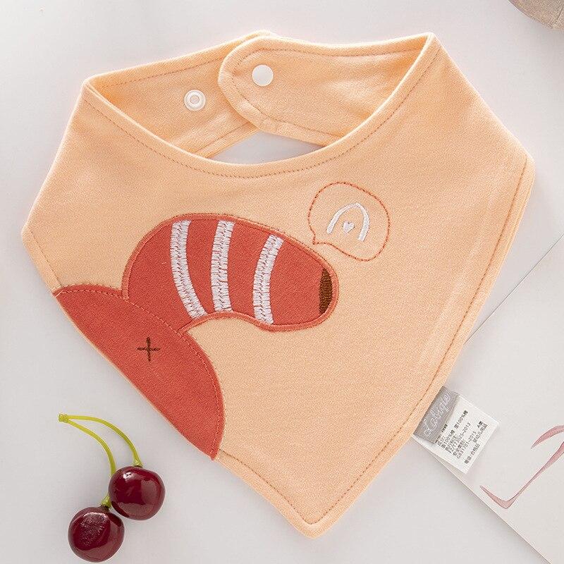 Baby Bibs Triangle Double Cotton Bibs Cartoon Print Saliva Towel Baby Boys Girls Feeding Apron Cotton Bandana Bibs Burp Cloths