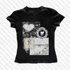 90s Letter Tees Tops Aesthetic Streetwear Print Casual T-shirts Gothic Punk Printing Slim Tees Emo Girls Fairy Print Tees Tops