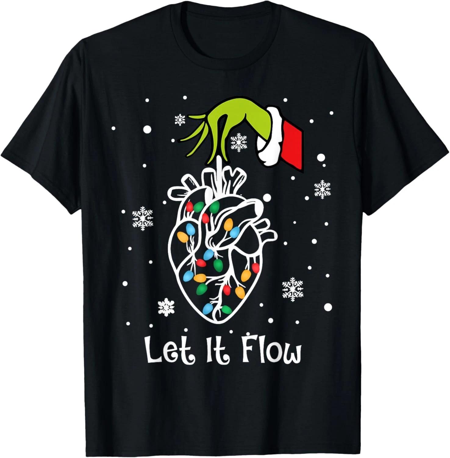 Cardiac Christmas Flow Anatomy Heart Christmas Lights Nurse unisex T-Shirt S
