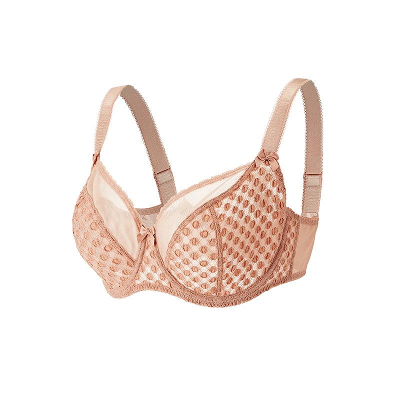 

Большое нижнее белье для женщин, предотвращающее провисание, собирающее, дышащий бюстгальтер, тонкий бюстгальтер с полной чашкой 42/95E бежевый