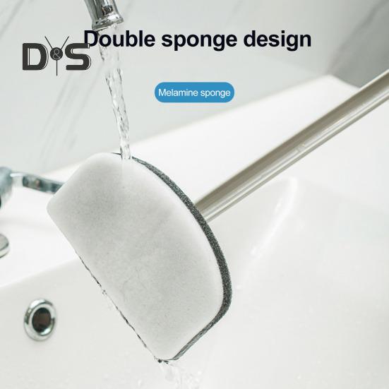 Wandreinigungsbürste fürs Badezimmer mit um 180 Grad drehbarem Kopf, langem Griff, Mehrzweck-Schrubber für Fugen, Bodenfliesen, Badewannen und Duschen mit steifen Borsten