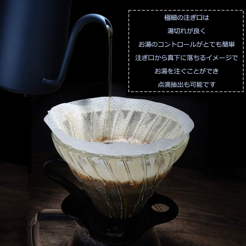 600ml Narrow-Mouth Stainless Steel Drip Pot, Handheld Coffee Kettle, Kitchen Utensil (Blue)