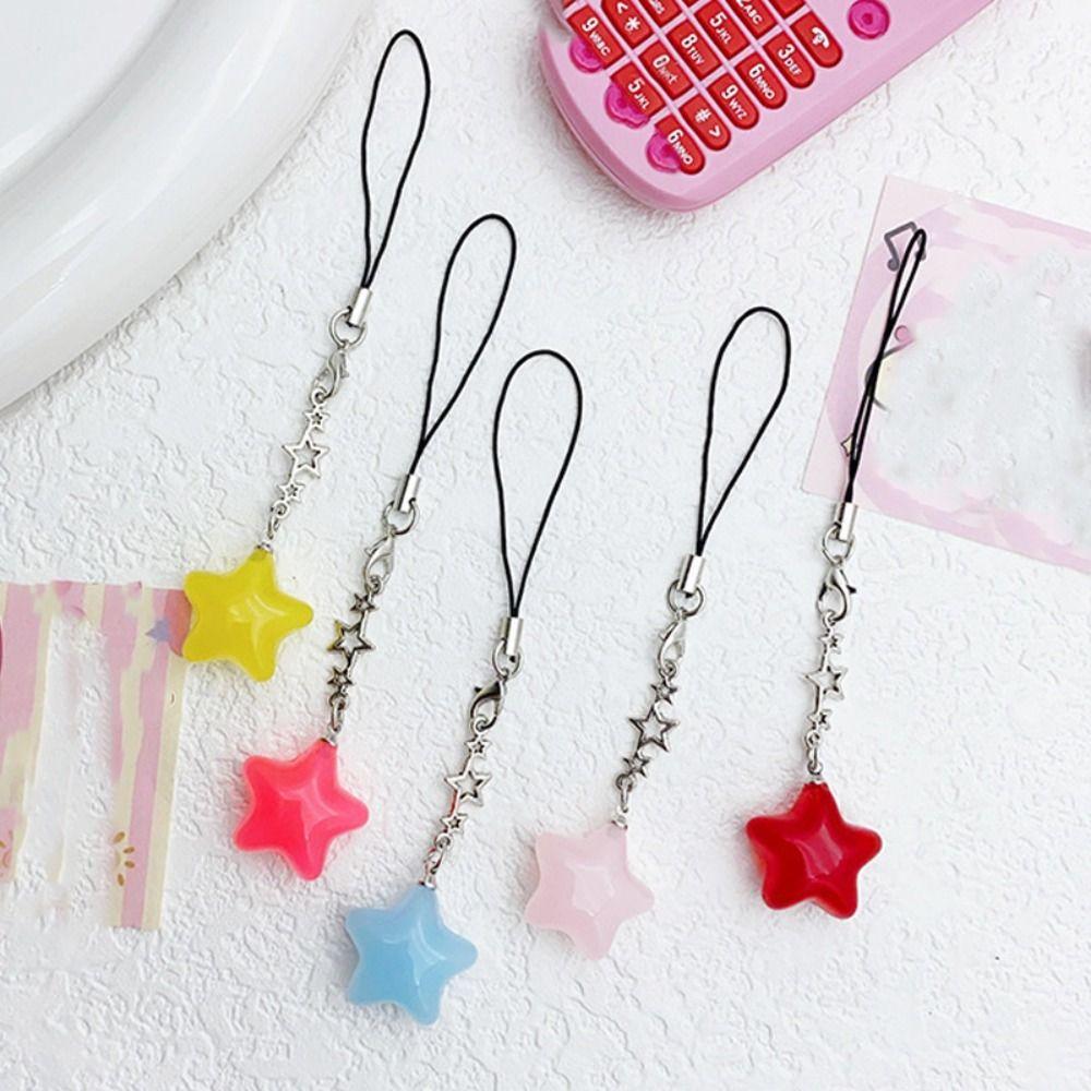 Star Phone Hanging Rope Pendant Mobile Phone Chain Fashion Star Phone Strap  Girl Jewelry