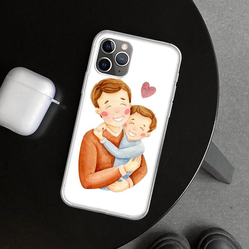 

Dad And Baby Girl Boy Phone Case Cover for iPhone 11 12 13 Mini 14 15 Plus 16 Pro Max 17 Air 7 8 + SE Art Customized Fundas 11 1 iPhone 7(8)SE