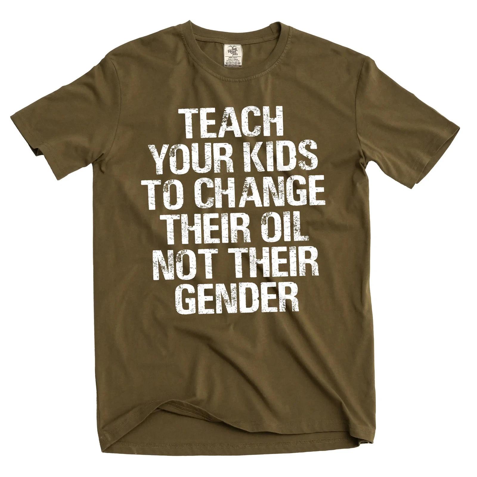 Men s funny Change oil not gender conservative funny Tee shirt 4XL